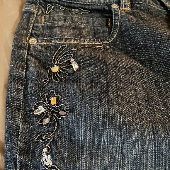 Chicos Platinum Jeans with Fancy Pockets~sz 0 - Picture 8 of 11